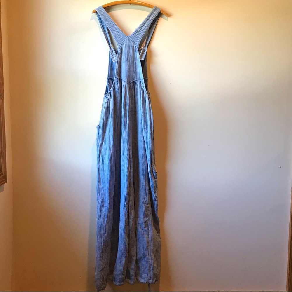 Crinkle Gauze Easel Overalls Wide Leg Boho Small - Picture 11 of 14